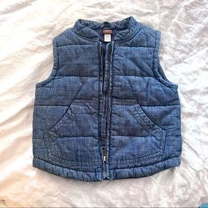 Chambray puffer vest - TEA size 2-3